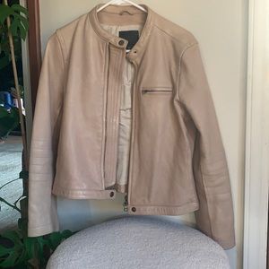 J.Crew Collection Leather Jacket in Nude